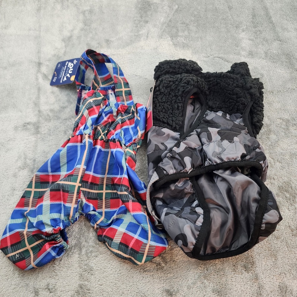 Reddy PrimaLoft Camo Dog Puffer You'll Pet Romper 13-15 In Small Set Of 2